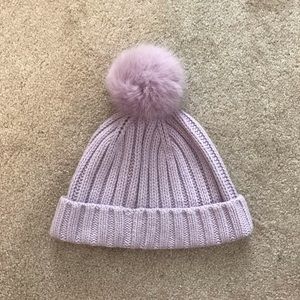 J.Crew Ribbed Cashmere Beanie Hat with Pom